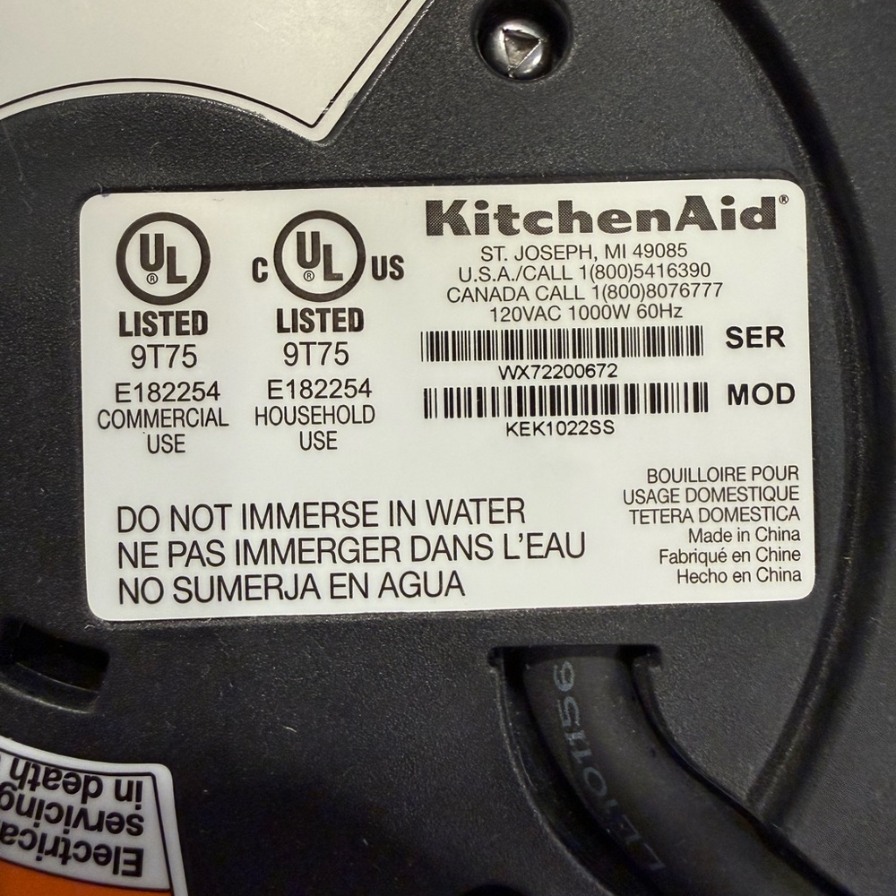 KitchenAid KEK1022SS Precision Gooseneck Electric Kettle 1L Stainless Steel - Picture 8 of 13